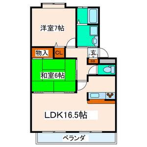 コージィコート壱番館(2LDK/2階)の間取り写真
