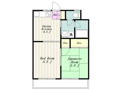 フジツールビル(2K/3階)の間取り写真