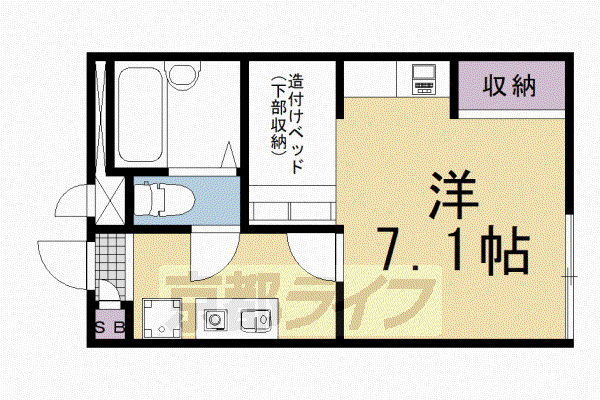 レオパレスシェルクールII(1K/2階)の間取り写真