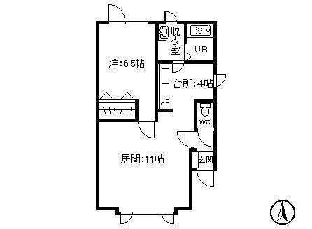 サクセス161(1LDK/1階)の間取り写真
