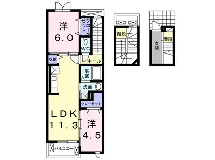 パーク プロムナードメゾン(2LDK/3階)の間取り写真