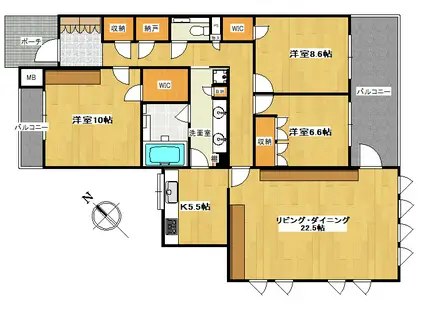 ブリリア平尾浄水(3LDK/2階)の間取り写真