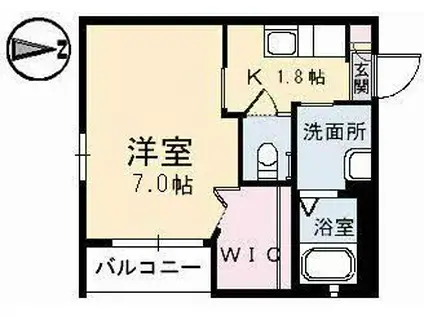 アンシャンテ(1K/1階)の間取り写真