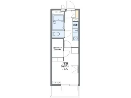 レオパレス加島駅ダイレクトII(1K/1階)の間取り写真