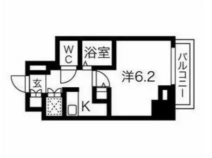 スパシエスタイル住吉(1K/3階)の間取り写真