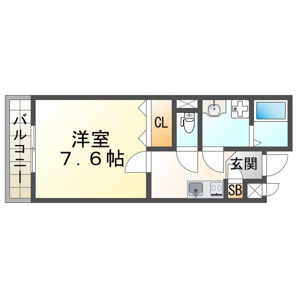 エステイトE垂水2(1K/2階)の間取り写真