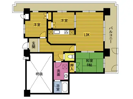 エスバイエルマンション(3LDK/13階)の間取り写真