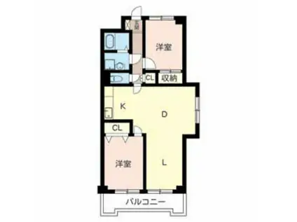 南野ローズヴィラ(2LDK/4階)の間取り写真