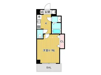 ラグゼ都島北I(1K/10階)の間取り写真
