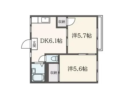 ソフィアコート(2DK/2階)の間取り写真