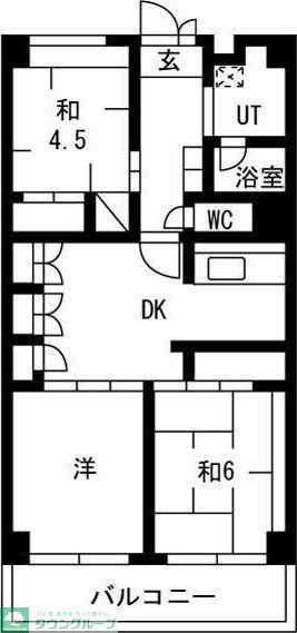 テレパレス横須賀(3DK/3階)の間取り写真