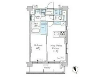 パークアクシス駒込ヒルトップ(1LDK/4階)の間取り写真