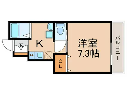 桃山町安芸山(1K/1階)の間取り写真