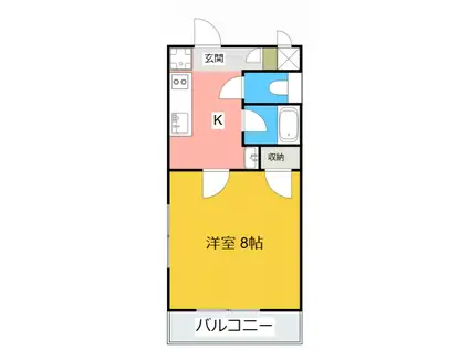 ハマイカリ I(1K/3階)の間取り写真