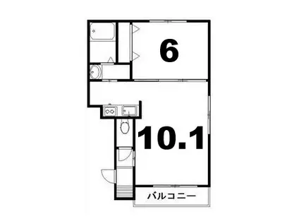 ヴィラ新さっぽろ(1LDK/4階)の間取り写真