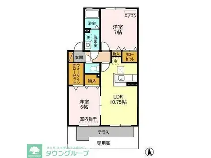 ハニービレッジ(2LDK/1階)の間取り写真