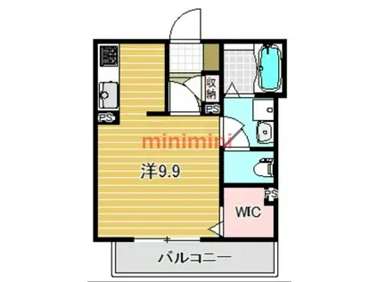 シャーメゾン津雲(ワンルーム/2階)の間取り写真