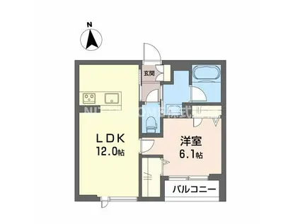シャーメゾン千代田(1LDK/3階)の間取り写真