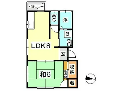 ドミールタキザワ(1LDK/2階)の間取り写真
