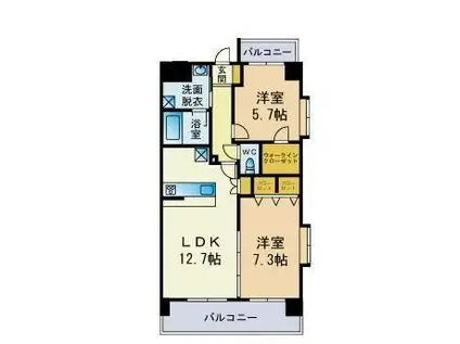 ウッドヴィレッジ城南(2LDK/3階)の間取り写真