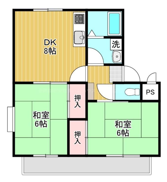 ソレイユ(2DK/1階)の間取り写真