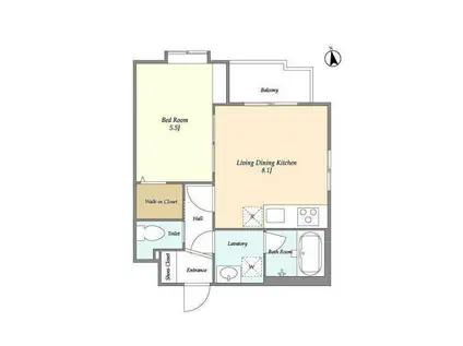 シャルマン グランディール(1LDK/4階)の間取り写真