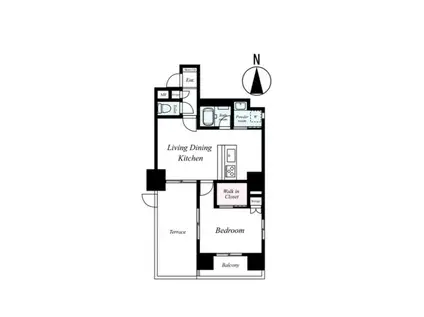 ディア・ハート両国(1LDK/1階)の間取り写真