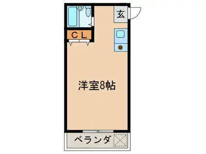 コーポスコッチ(ワンルーム/2階)の間取り写真