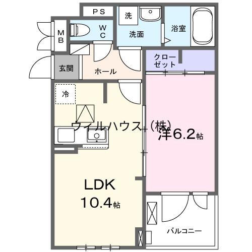 グランドブライト(1LDK/1階)の間取り写真
