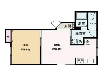 中野新橋ハイツ(1LDK/3階)の間取り写真
