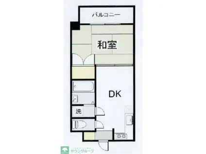 新狭山ペガサスビル(1DK/6階)の間取り写真