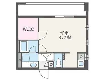 TERRACE FIVE(1K/6階)の間取り写真