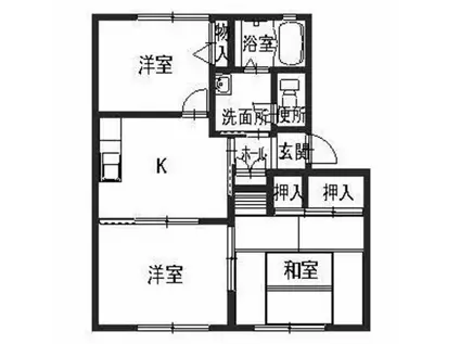 グリーンヒル今宿(3K/1階)の間取り写真