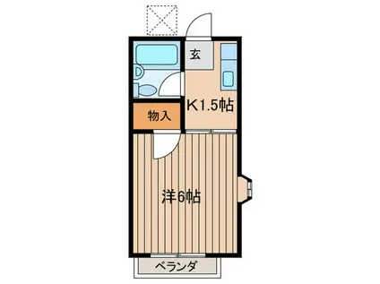 サンライフ羽鳥(1K/2階)の間取り写真