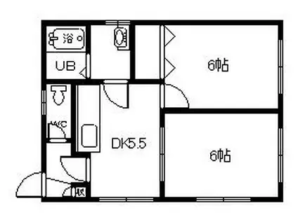 末広コーポ(2DK/2階)の間取り写真
