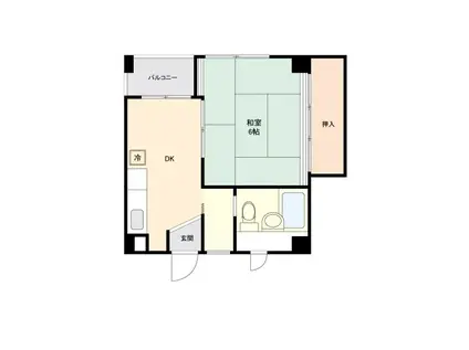 ライオンズマンション東神田(1DK/9階)の間取り写真