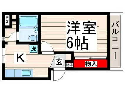 秋元第2ビル(1K/4階)の間取り写真