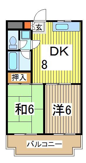 NCKビル(2DK/5階)の間取り写真