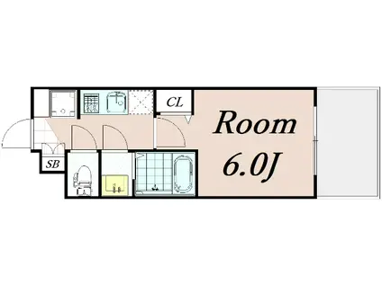 グランカリテ北梅田(1K/9階)の間取り写真