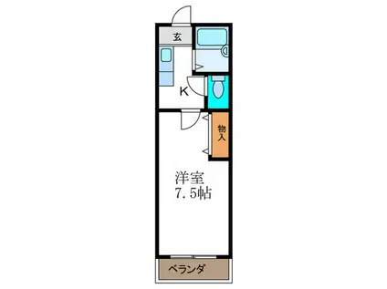 サンパレス山崎(1K/3階)の間取り写真