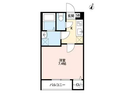 メゾン・ケヤキ(1K/1階)の間取り写真