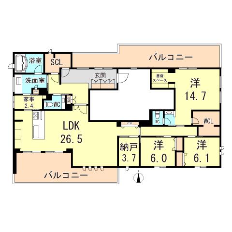 シークリサンス岡本(3SLDK/4階)の間取り写真