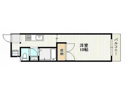 ソシアガーデン(1K/4階)の間取り写真