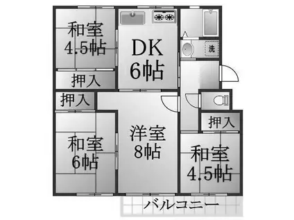 高倉台団地31号棟 31号棟(4DK/3階)の間取り写真