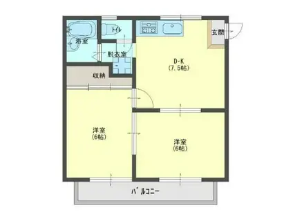 マンナハイツ(2DK/3階)の間取り写真