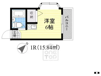グランドハイツユタカⅡ(ワンルーム/4階)の間取り写真