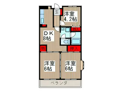 グランシャリオ(3DK/4階)の間取り写真