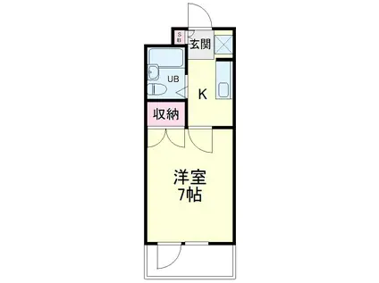 上島コモンコートD棟(1K/1階)の間取り写真