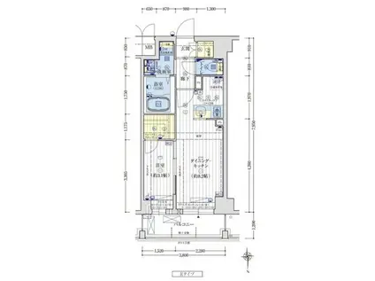 京福電鉄嵐山本線 嵐電天神川駅 徒歩16分 7階建 新築(1DK/3階)の間取り写真