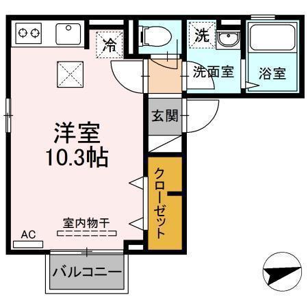 コアハウス(ワンルーム/1階)の間取り写真